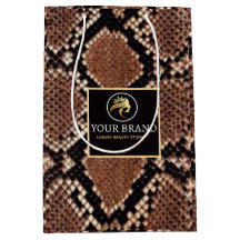 Luxury Beauty Salon Brand Brown Snake Skin 