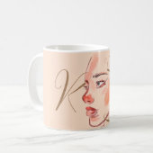 Luxury Beauty Soul Waterverf Script Monogramed Koffiemok (Voorkant links)
