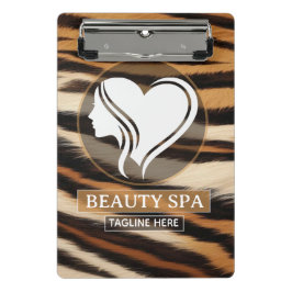 Luxury Beauty Spa Logo Elegant Tiger Print Salon  Mini Klembord