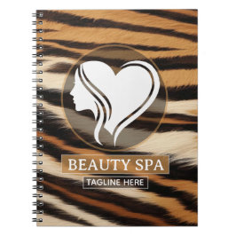 Luxury Beauty Spa Logo Elegant Tiger Print Salon  Notitieboek