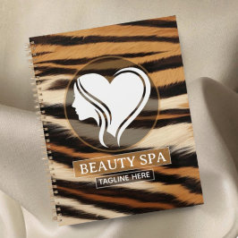 Luxury Beauty Spa Logo Elegant Tiger Print Salon  Planner