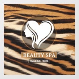 Luxury Beauty Spa Logo Elegant Tiger Print Salon  Raamsticker
