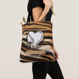 Luxury Beauty Spa Logo Elegant Tiger Print Salon  Tote Bag