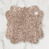 Luxury Beige Balloon Glitter Dank u Bedankjes Labels (Achterkant)