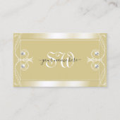 Luxury Beige Cream Sparkle Jewels Monogram  Visitekaartje (Voorkant)