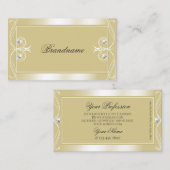 Luxury Beige Cream Sparkle Jewels  Ornamenten Visitekaartje (Voorkant / Achterkant)