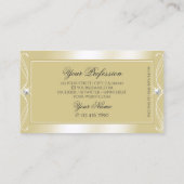 Luxury Beige Cream Sparkle Jewels  Ornamenten Visitekaartje (Achterkant)