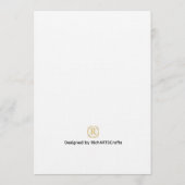 Luxury Beige & Gold Wedding Invitation | Elegant M Kaart (Achterkant)