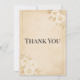 Luxury Beige & Gold Wedding Thank You Card Bedankkaart