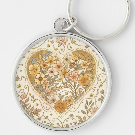 Luxury, , Beigi Gold ,Love Heart , Valentine's Day Sleutelhanger (Voorkant)