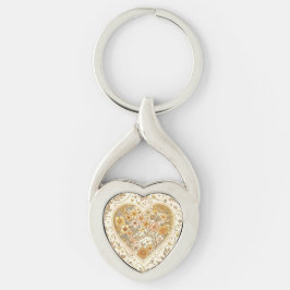 Luxury, , Beigi Gold ,Love Heart , Valentine's Day Sleutelhanger