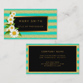 Luxury Best Popular Turquoise Gold Glitter Visitekaartje (Voorkant / Achterkant)