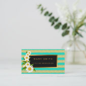 Luxury Best Popular Turquoise Gold Glitter Visitekaartje (Staand voorkant)