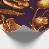 Luxury Big Gold Roos Modern Collectie Cadeaupapier (Hoek)