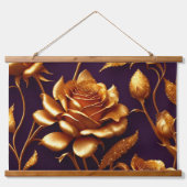 Luxury Big Gold Roos Modern Collectie Hangend Wandkleed (Voorkant)
