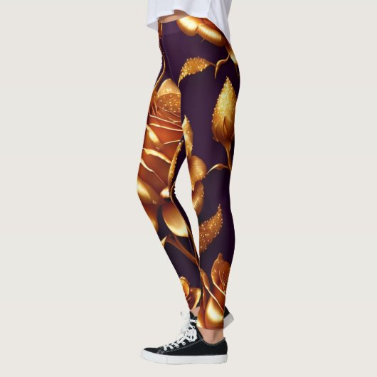 Luxury Big Gold Roos Modern Collectie Leggings (Links)