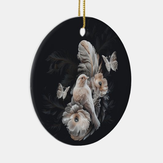 Luxury Bird & Feathers Ornament (Rechts)