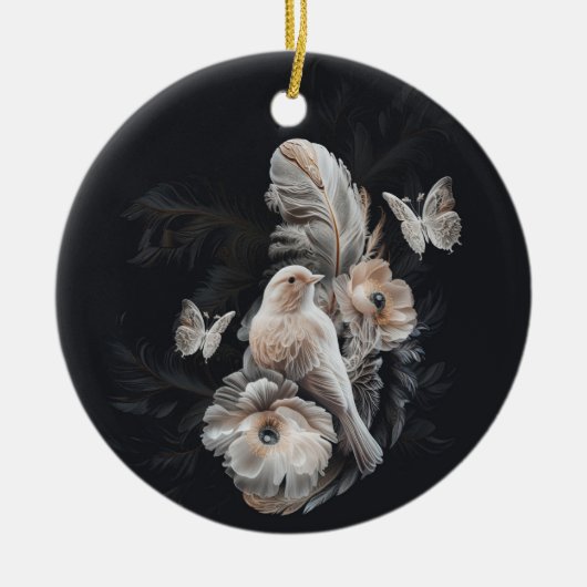 Luxury Bird & Feathers Ornament (Voorkant)