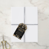 Luxury Birthday Gold Black - op maat Cadeaulabel (Met Touw)
