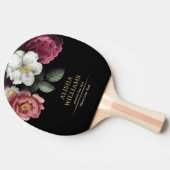 Luxury Black - Aangepaste Floral Tafeltennisbatje (Zijkant)