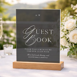 Luxury Black Acrylic Guest Book Sign Acryl Bord