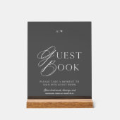 Luxury Black Acrylic Guest Book Sign Acryl Bord (Voorkant)