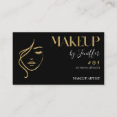 Luxury black and gold makeup artist Loyalty Card (Achterkant)