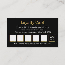 Luxury black and gold makeup artist Loyalty Card