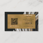 Luxury Black and Gold Marble Business Coach Card Visitekaartje (Achterkant)