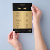 Luxury Black and Gold Salon Price List Flyer (Hand)