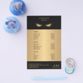 Luxury Black and Gold Salon Price List Flyer (Enkel)