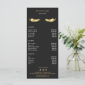 Luxury Black and Gold Salon Price List Menu (Staand voorkant)