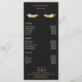 Luxury Black and Gold Salon Price List Menu (Voorkant)
