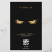 Luxury Black and Gold Salon Price List Menu (Achterkant)