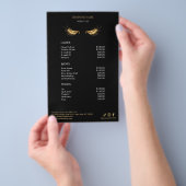 Luxury Black and Gold Salon Price List Menu (Hand)