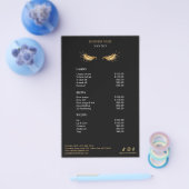 Luxury Black and Gold Salon Price List Menu (Enkel)