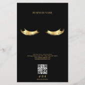 Luxury Black and Gold Salon Price List Menu (Achterkant)