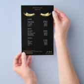 Luxury Black and Gold Salon Price List Menu (Hand)
