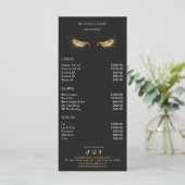 Luxury Black and Gold Salon Price List Menu (Staand voorkant)