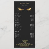 Luxury Black and Gold Salon Price List Menu (Voorkant)