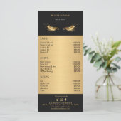 Luxury Black and Gold Salon Price List Menu (Staand voorkant)