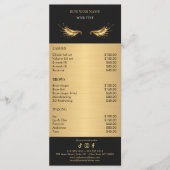 Luxury Black and Gold Salon Price List Menu (Voorkant)