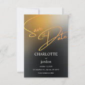 Luxury Black and Gold Save the Date Wedding Card (Voorkant)