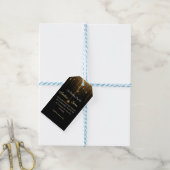 Luxury Black and Gold Shimmering Lights Elegant Ke Cadeaulabel (Met Touw)