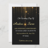 Luxury Black and Gold Wedding Invitation - Elegant (Voorkant)