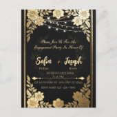 Luxury Black and Gold Wedding Invitation - Elegant Briefkaart (Voorkant)