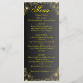 Luxury Black and Gold Wedding Menu Card (Voorkant)