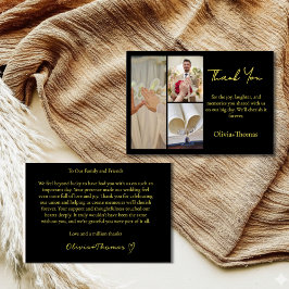 Luxury Black and Gold Wedding Thank You Template Bedankkaart