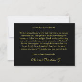 Luxury Black and Gold Wedding Thank You Template Bedankkaart (Achterkant)