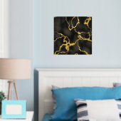 Luxury Black Background Gold Patroon Accent Folie Afdrukken (Insitu (Slaapkamer))